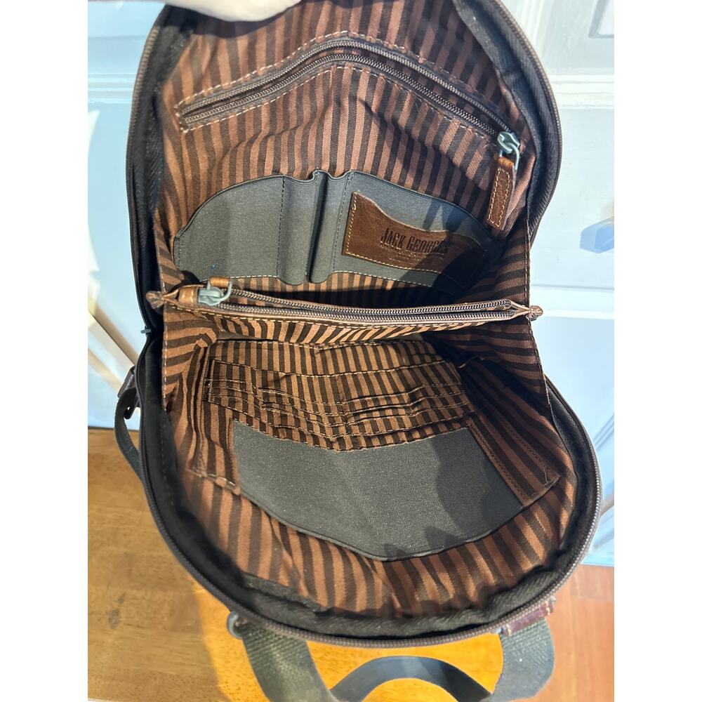 Jack Georges Brown Leather Voyager Backpack - Picture 5 of 9